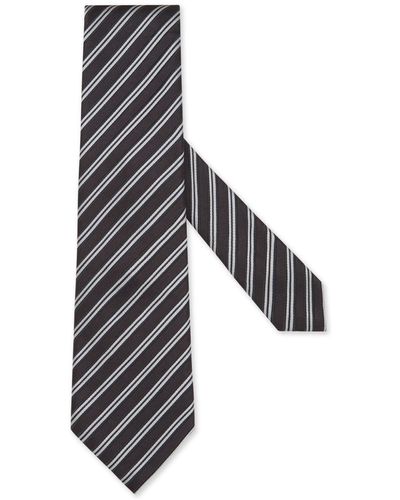 Zegna Striped Silk Tie - Gray