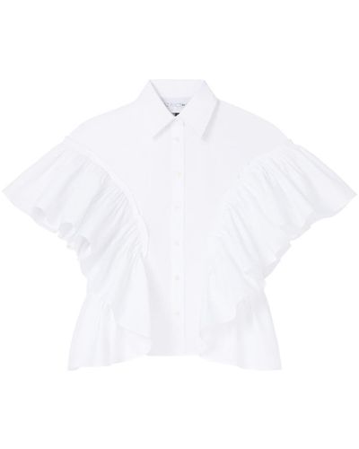 AZ FACTORY X Lutz Huelle Waterfall Ruffle-sleeve Shirt - White