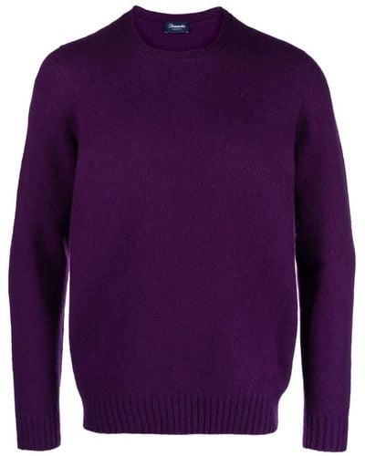 Drumohr Crew-neck Lambswool Sweater - Purple