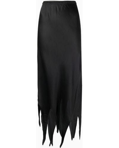 MM6 by Maison Martin Margiela High-waisted Asymmetric-hem Skirt - Black