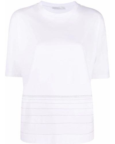 Fabiana Filippi メタリックストライプ Tシャツ - ホワイト