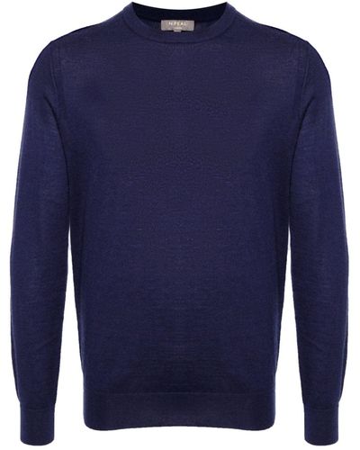 N.Peal Cashmere Fein gestrickter Convent FG Pullover - Blau