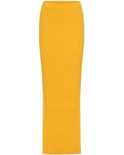 Dion Lee Ribbed-knit Maxi Skirt - Yellow