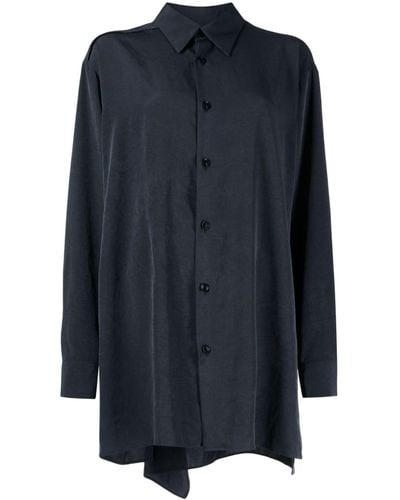 Y's Yohji Yamamoto Draped long-sleeve shirt - Azul