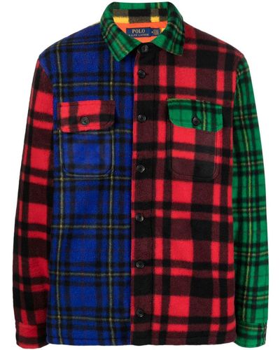 Polo Ralph Lauren Giacca-camicia con design color-block - Rosso