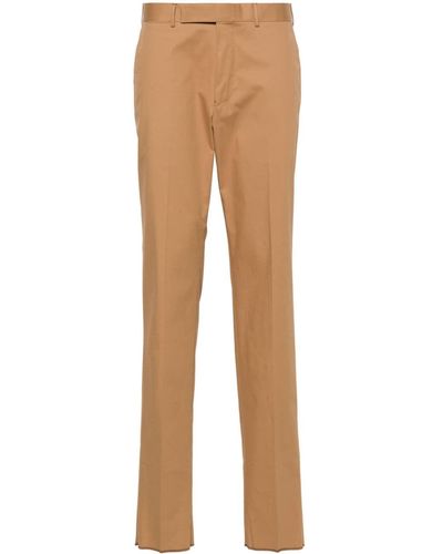 Zegna Tapered-leg Cotton Chino Trousers - Natural
