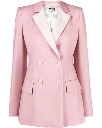 Ports 1961 Double-breasted Tailored Blazer - Pink
