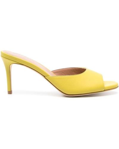 SCAROSSO 75mm Lohan Leather Mules - Yellow