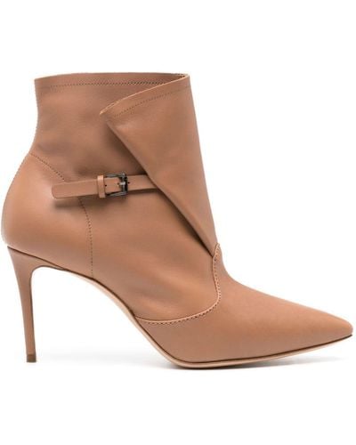 Casadei 85mm Julia Kate Leather Ankle Boot - Brown