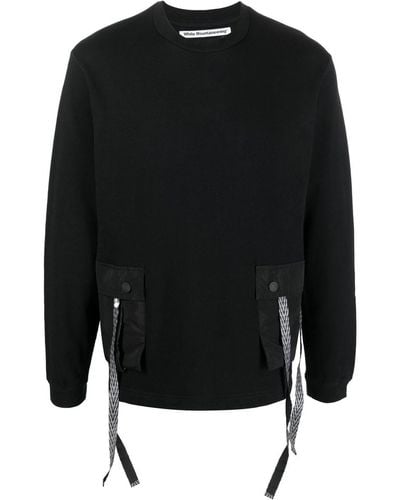 White Mountaineering Sweatshirt mit Klappentasche - Schwarz