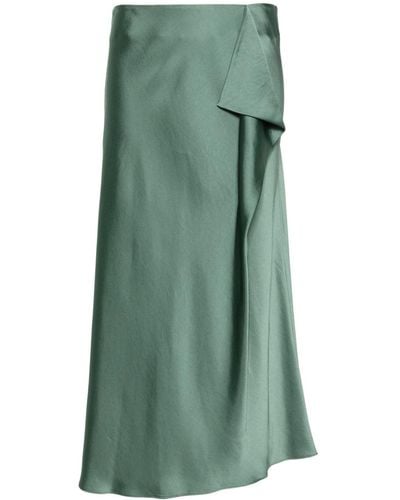 Jonathan Simkhai Jupe longue en satin à design drapé - Vert