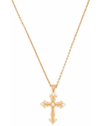 Emanuele Bicocchi Collier Fleury Cross à pendentif - Métallisé