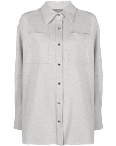Moorer Hemd mit Druckknöpfen - Grau
