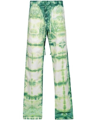 NAHMIAS Tie Dye-print baggy Trousers - Green
