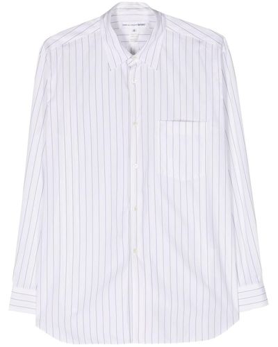 Comme des Garçons Striped Cotton Shirt - White
