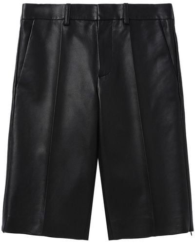 Helmut Lang Leather Knee-length Shorts - Black