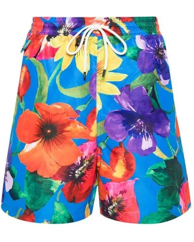 Polo Ralph Lauren Floral-print Swimming Shorts - Blue