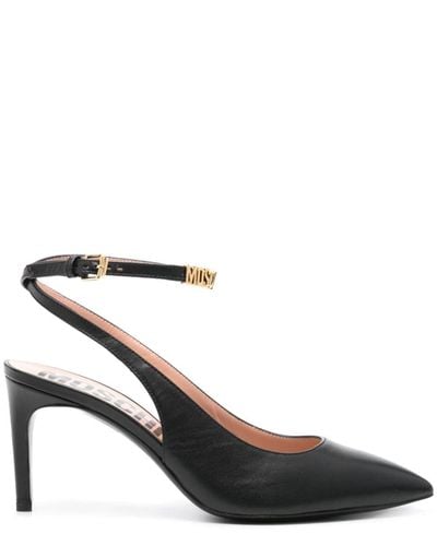 Moschino 80mm Leather Court Shoes - Black