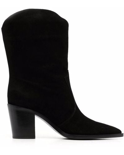 Gianvito Rossi Denver 70mm Suede Ankle Boots - Black