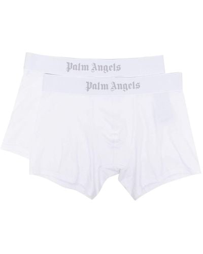 Palm Angels Set de 2 bóxeres con logo en la cinturilla - Blanco