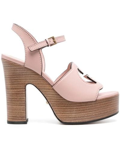 Gucci Interlocking G 110mm High Sandals - Pink