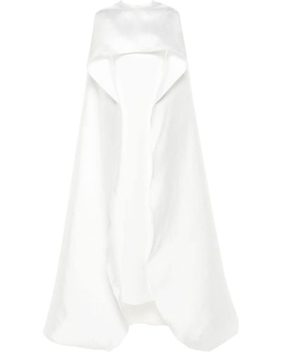 Solace London Robe longue à cape superposée - Blanc