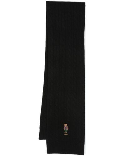 Polo Ralph Lauren Polo Bear Cable-knit Scarf - Black