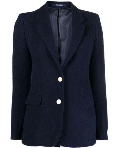 Tagliatore Blazer en tweed à simple boutonnière - Bleu