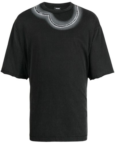 we11done Heart-print Cotton T-shirt - Black