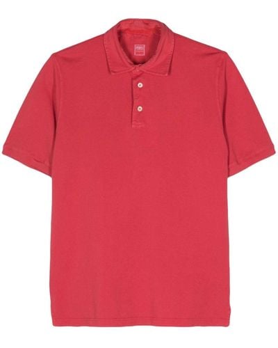 Fedeli Piqué Cotton Polo Shirt - レッド