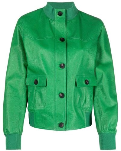 Giorgio Brato Buttoned Leather Jacket - Green