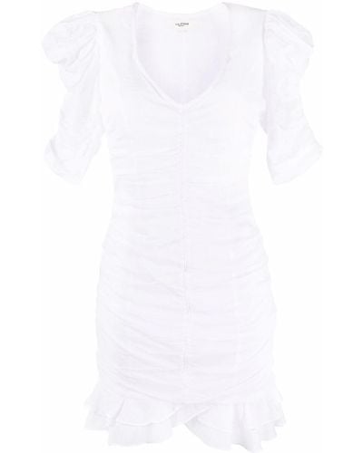 Isabel Marant Short-sleeved Ruched Dress - White