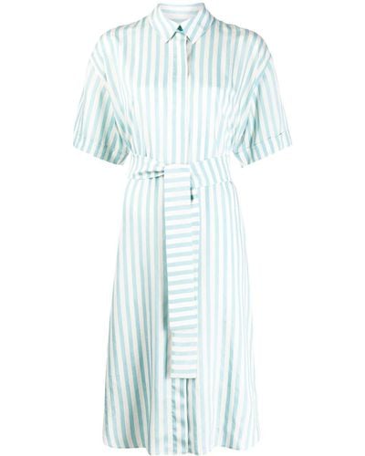 PS by Paul Smith Striped Shirt Dress - Blue