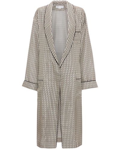 Victoria Beckham Albornoz con monograma en jacquard - Gris