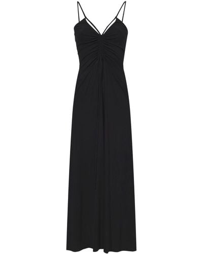 Proenza Schouler Gathered-neckline Sleeveless Long Dress - Black