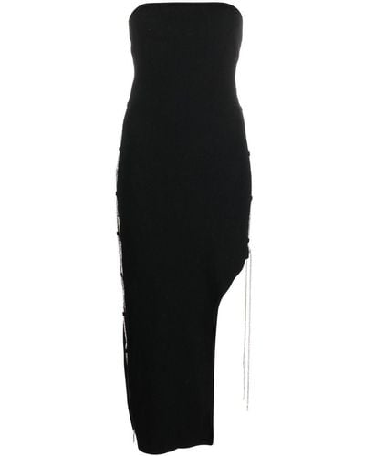 GIUSEPPE DI MORABITO Crystal-chain Embellished Midi Dress - Black