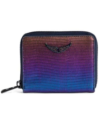 Zadig & Voltaire Mini Zv Iridescent-effect Wallet - Purple