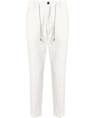 Eleventy Elasticated-waist Mid-rise Trousers - White