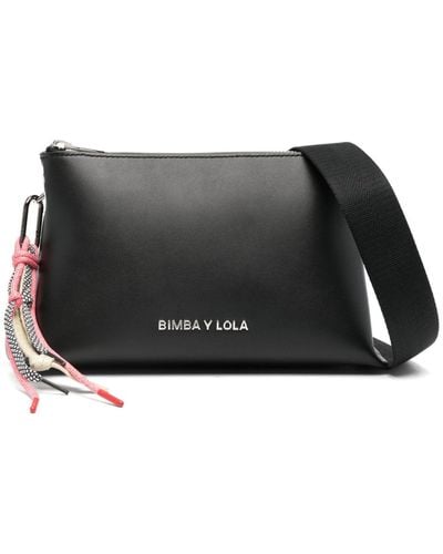 Bimba Y Lola Small Leather Shoulder Bag - Black