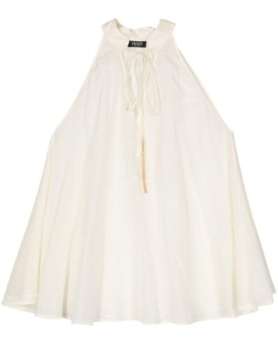 Liu Jo Semi-sheer Cotton-blend Blouse - White