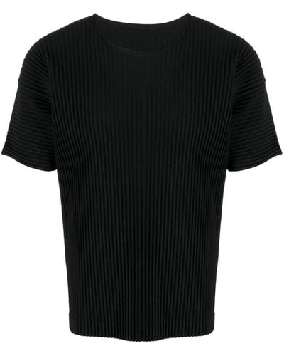 Homme Plissé Issey Miyake T-shirt plissé à manches courtes - Noir