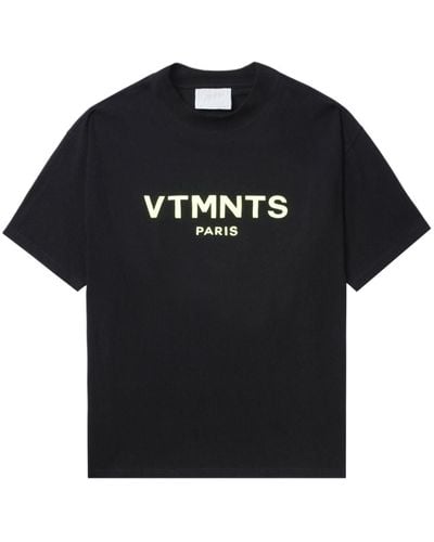 VTMNTS Logo-print Cotton T-shirt - Black