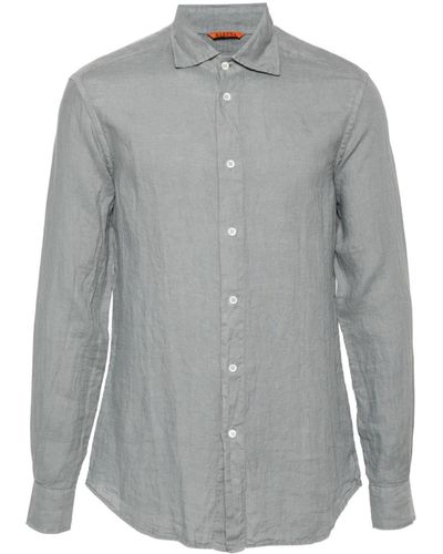 Barena Long-sleeve Linen Shirt - Grey