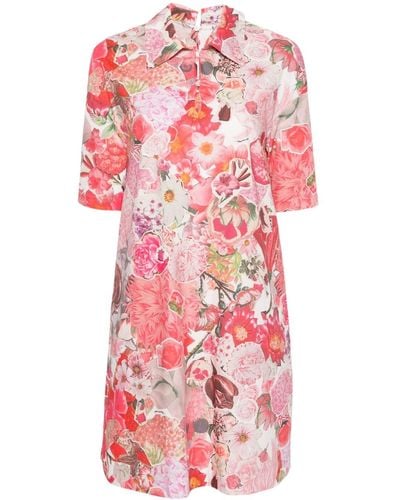 Marni Kleid Floral-print Cotton Dress - Red