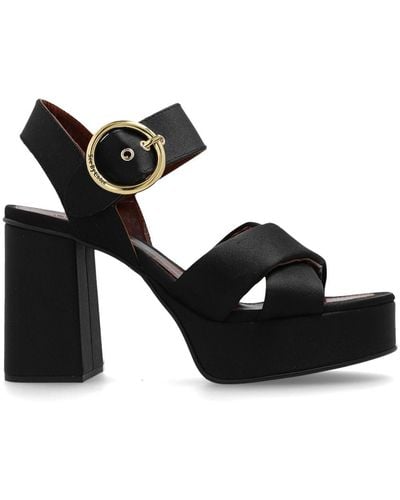 See By Chloé Satin 110mm Platform Sandals - Black