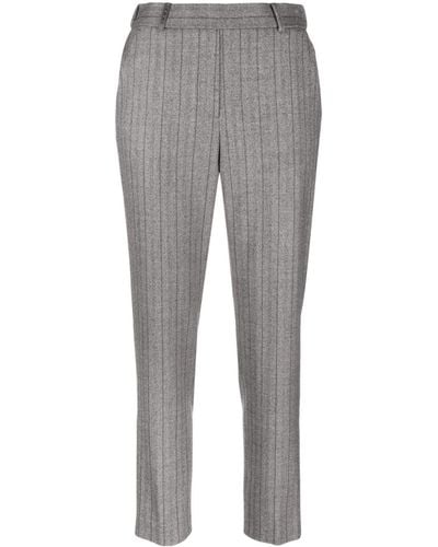 Peserico Pinstripe-pattern Straight-leg Pants - Grey