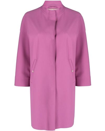 Herno Concealed-fastening Coat - Pink