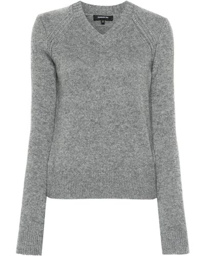 Barbara Bui V-neck Ladder-stitch Sweater - Grey