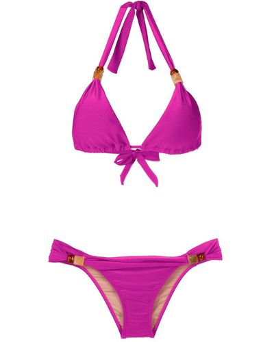 Adriana Degreas Bead-embellished Bikini - Pink