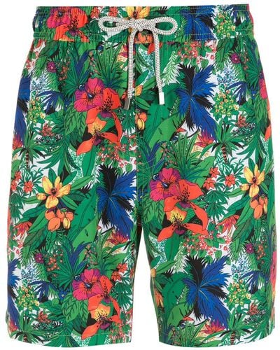 Amir Slama Floral-print Swim Shorts - Green